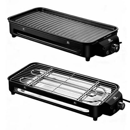 [PROMOÇÃO] Churrasqueira Elétrica 2 em 1 Chapa e Grelha Antiaderente + KIT CHURRASCO