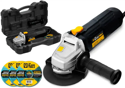 Esmerilhadeira Lixadeira Angular 4.1/2 780W Com Kit de Soquetes 40 Pecas The Black Tools