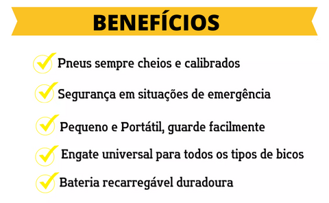 3 em 1 - Compressor de Ar Portátil Multifuncional