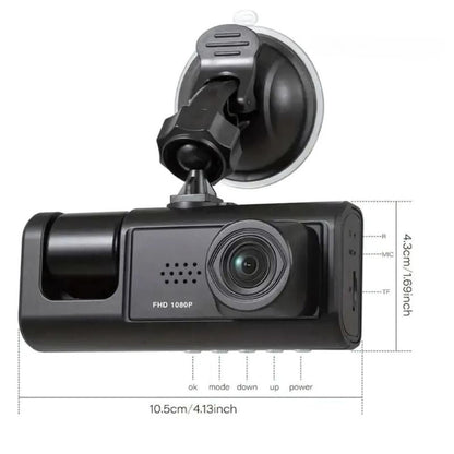 Câmera Veicular com Visão Noturna IR, Gravação em Loop e Tela IPS de 2" 1080P