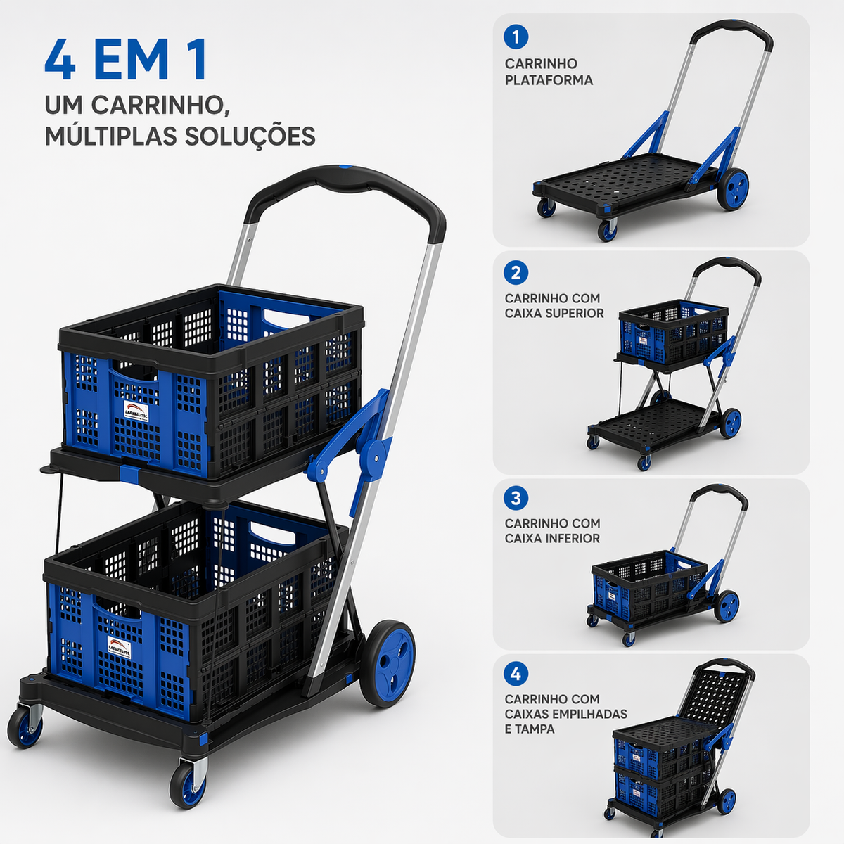 Carrinho de Compras Dobrável e Portátil - Flexycart