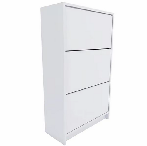 Sapateiro Armário 3 Compartimentos Basculantes – Design Slim e Moderno | Branco