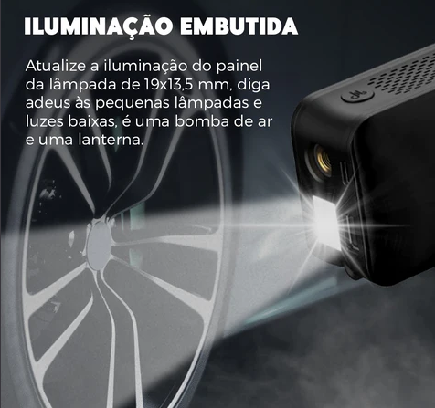 3 em 1 - Compressor de Ar Portátil Multifuncional